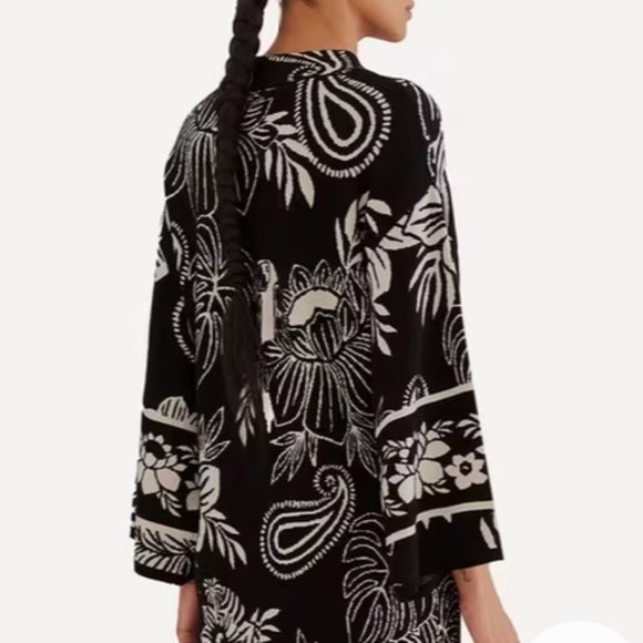 FARM Rio Paisley Bloom Black Knit Maxi Dress NWT Heavyweight Warm NWT - Picture 2 of 9